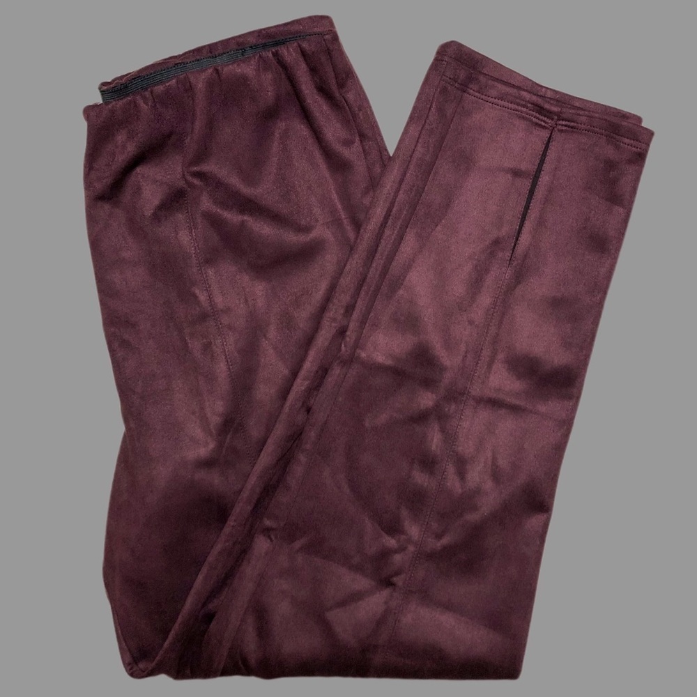 💛 2X 💛 NWT Anthro Leggings Pants Faux Suede Vegan Soft Slit Front